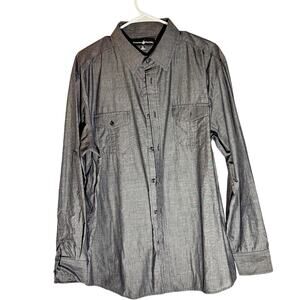 Beverly Hills Polo Club XL Gray Long Sleeve Button-Up Shirt XL